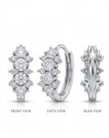 Refined Floral 925 Silver Earrings with CZ – Everyday