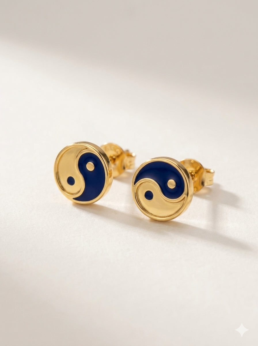 Yin Yang 925 silver Earrings