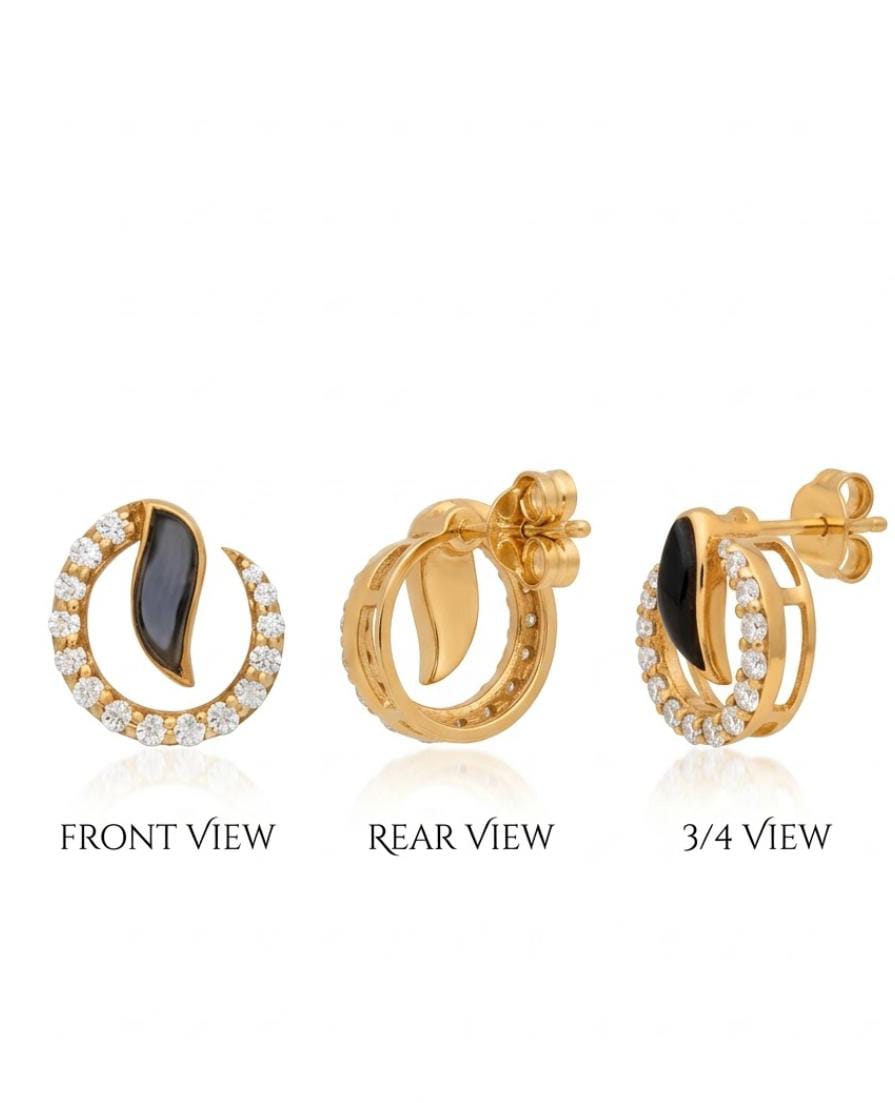 Graceful Dangle 925 Silver Earrings with CZ – Daily Wear