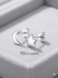 Modern Luxe 925 Silver Earrings with CZ – Minimal Jewellery | Star Moon Earrings