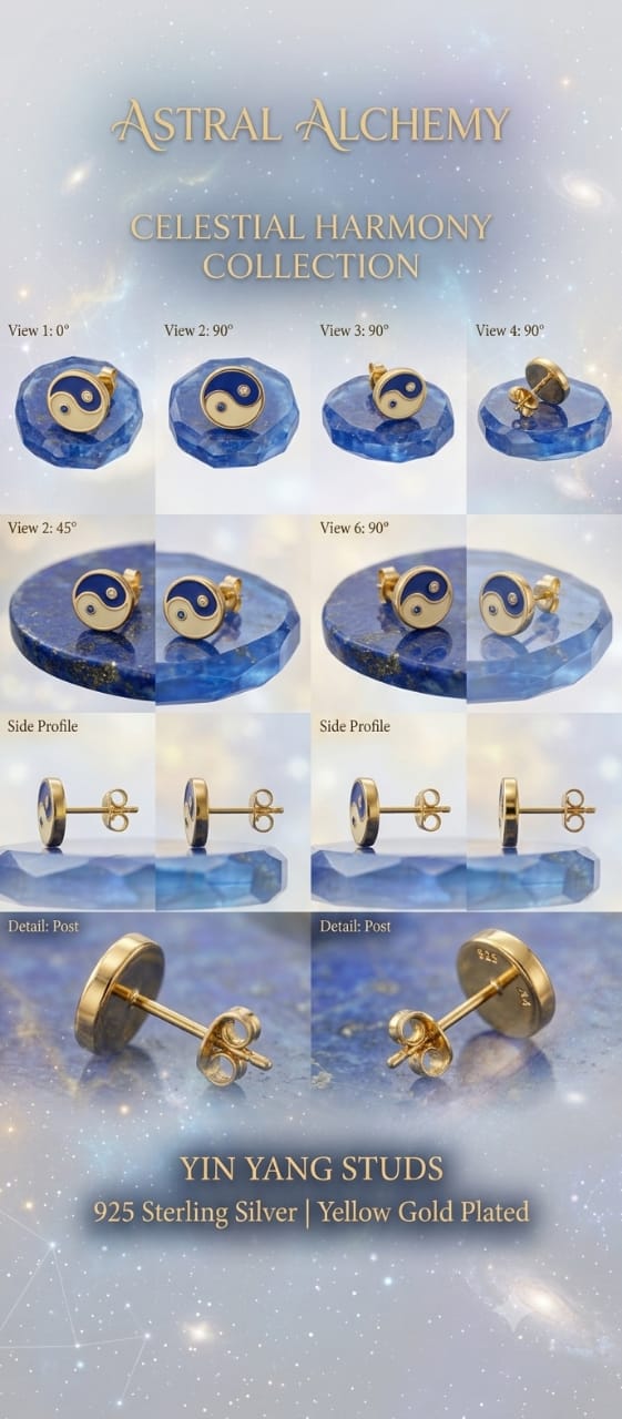 Yin Yang 925 silver Earrings