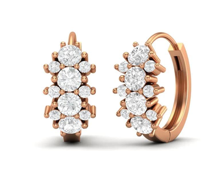 Modern Geometric 925 Silver Earrings with CZ – Minimal Jewellery