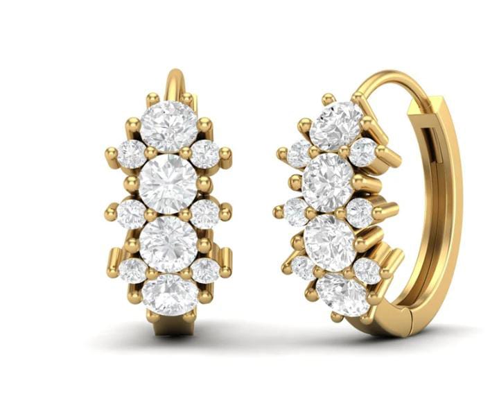 Modern Geometric 925 Silver Earrings with CZ – Minimal Jewellery