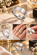 925 Silver Ring |Sleek Silver Plain Band Ring - Classic Unisex Couple Ring, High Polish Finish | Men & Women