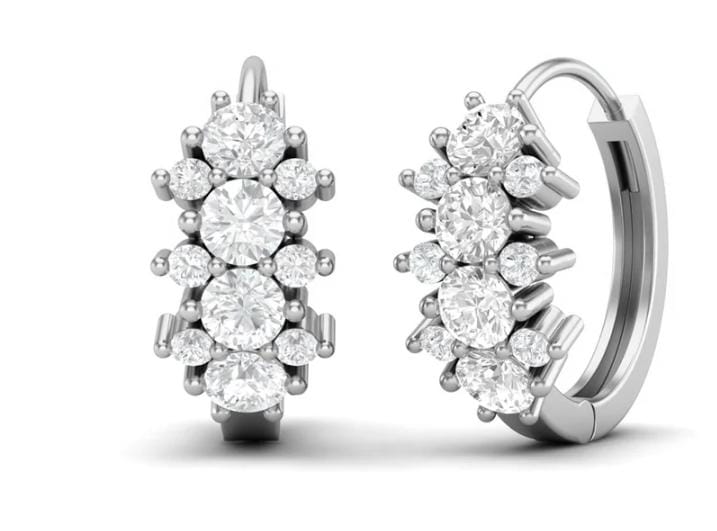 Modern Geometric 925 Silver Earrings with CZ – Minimal Jewellery