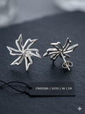 Refined Floral 925 Silver Earrings with CZ – Elegant Styling